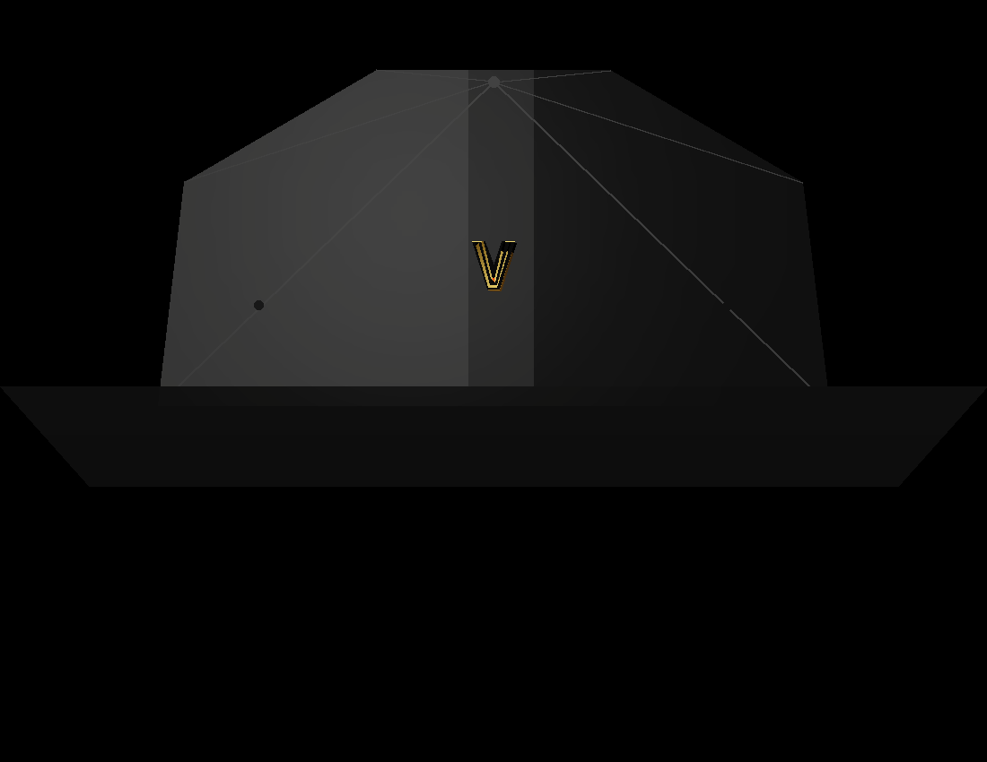 V Monogram dad hat, black, center embroidery