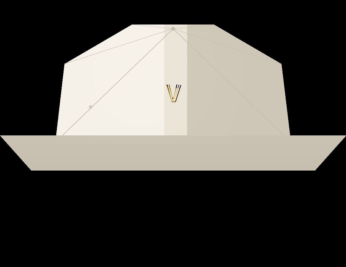 V Monogram dad hat, cream, center embroidery