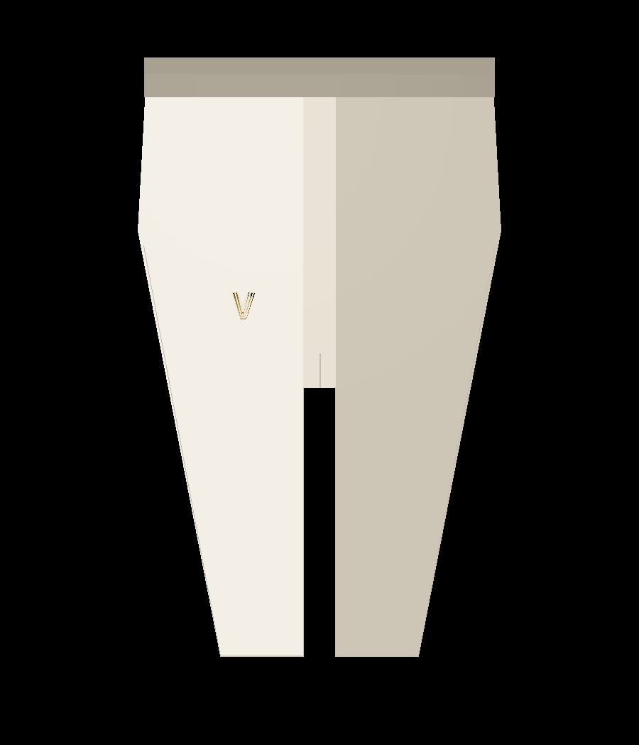 Athletic shorts with V embroidered on leg, cream colorway