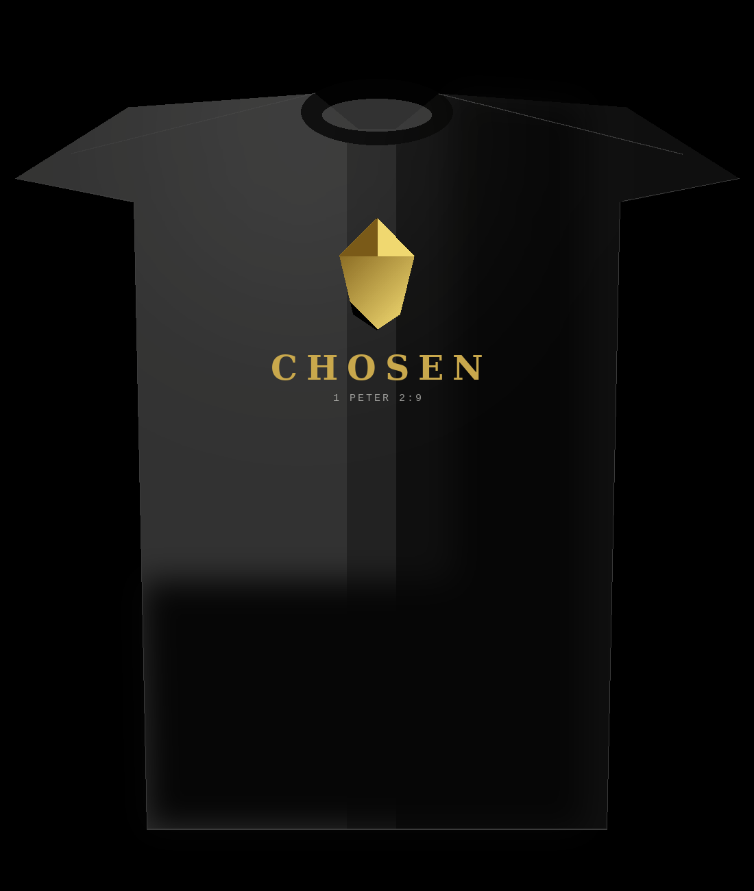Chosen tee — 3D gold gem element, 1 Peter 2:9